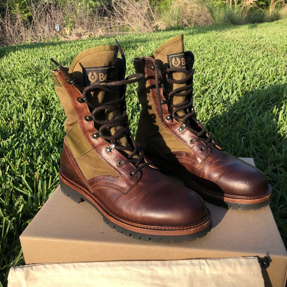 Belstaff Trooper Cognac Jungle Boots Size 11